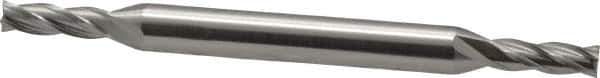 OSG - 1/8", 3/8" LOC, 3/16" Shank Diam, 2-1/4" OAL, 4 Flute, Cobalt Square End Mill - Double End, Uncoated, Spiral Flute, 30° Helix, Centercutting, Right Hand Cut, Right Hand Flute, Series 567 - Eagle Tool & Supply