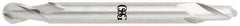 OSG - 5/32" Diam, 15/64" LOC, 2 Flute Cobalt Ball End Mill - Uncoated, Double End, 2" OAL, 3/16" Shank Diam, Spiral Flute - Eagle Tool & Supply