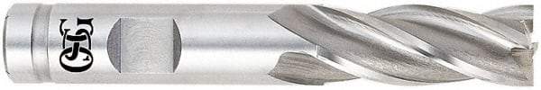 OSG - 1-1/2", 2" LOC, 1-1/4" Shank Diam, 4-1/2" OAL, 6 Flute, Powdered Metal Square End Mill - Single End, Uncoated, Spiral Flute, 30° Helix, Centercutting, Right Hand Cut, Right Hand Flute, Series 641 - Eagle Tool & Supply