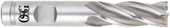 OSG - 1-1/2", 2" LOC, 1-1/4" Shank Diam, 4-1/2" OAL, 6 Flute, Powdered Metal Square End Mill - Single End, Uncoated, Spiral Flute, 30° Helix, Centercutting, Right Hand Cut, Right Hand Flute, Series 641 - Eagle Tool & Supply