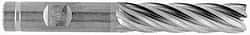 OSG - 1", 4" LOC, 1" Shank Diam, 6-1/2" OAL, 6 Flute, Powdered Metal Square End Mill - Single End, Uncoated, Spiral Flute, 30° Helix, Centercutting, Right Hand Cut, Right Hand Flute, Series 646 - Eagle Tool & Supply