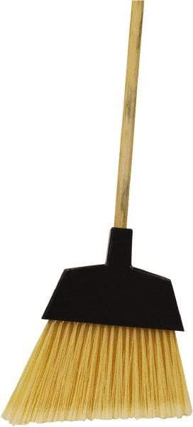 O-Cedar - 12" Wide, Beige PET Bristles, 48" Metal Handle, Angled Broom - Flagged - Eagle Tool & Supply