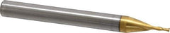 OSG - 3/64", 9/64" LOC, 3/16" Shank Diam, 1-7/8" OAL, 2 Flute, Powdered Metal Square End Mill - Single End, TiN Finish, Spiral Flute, 30° Helix, Centercutting, Right Hand Cut, Right Hand Flute, Series 673 - Eagle Tool & Supply
