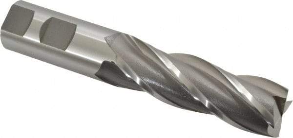 OSG - 1", 3" LOC, 1" Shank Diam, 5-1/2" OAL, 4 Flute, Cobalt Square End Mill - Single End, Uncoated, Spiral Flute, 30° Helix, Centercutting, Right Hand Cut, Right Hand Flute, Series 548 - Eagle Tool & Supply