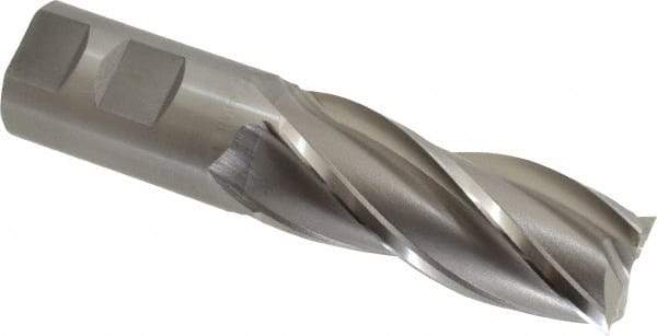 OSG - 1-1/4", 3" LOC, 1-1/4" Shank Diam, 5-1/2" OAL, 4 Flute, Cobalt Square End Mill - Single End, Uncoated, Spiral Flute, 30° Helix, Centercutting, Right Hand Cut, Right Hand Flute, Series 548 - Eagle Tool & Supply