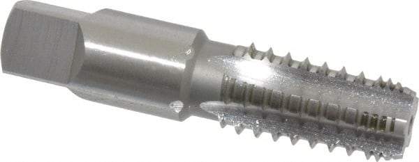 OSG - 1/4-18 NPT, 5 Flutes, Bright Finish, High Speed Steel, Interrupted Thread Pipe Tap - 9/16 Inch Shank Diameter, 9/16 Inch Shank Diameter, 1-1/16 Inch Thread Length, 0.42 Inch Square Size, Regular Hook, Modified Bottoming Chamfer - Eagle Tool & Supply