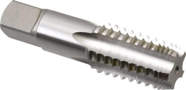 OSG - 1/8-27 NPTF Thread, 5 Flute Standard Pipe Tap - 2-1/8" OAL, 3/4" Thread Length, 7/16" Shank Diam, Bright Finish, High Speed Steel - Exact Industrial Supply