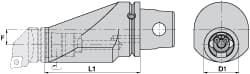 Offset Reducing Adapter KM50 Inside Modular Connection, KM63XMZ Outside Modular Connection, 115mm Projection, 50mm Nose Diam