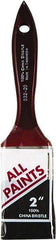 Premier Paint Roller - 2" Flat China Bristle General Purpose Paint Brush - 2-1/4" Bristle Length, 5" Wood Beavertail Handle - Eagle Tool & Supply