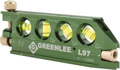 Greenlee - 1 Beam 240' Max Range Mini Magnet Laser Level - Red Beam, 1/4" at 100' Accuracy, 5-1/16" Long x 3/4" Wide x 1-13/16" High, Battery Included - Eagle Tool & Supply