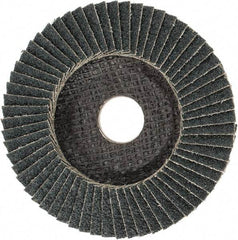 PFERD - 40 Grit, 4-1/2" Disc Diam, 7/8" Center Hole, Type 29 Zirconia Alumina Flap Disc - 13,300 Max RPM, Fiberglass Backing, Arbor Attaching System, Coated - Eagle Tool & Supply