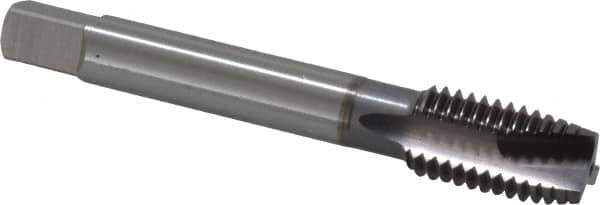 OSG - M14x2.00 Metric Coarse, 3 Flute, TiCN Finish, Vanadium High Speed Steel Spiral Point Tap - Bottoming Chamfer, Right Hand Thread, 3-19/32" OAL, 1-21/32" Thread Length, 0.429" Shank Diam, 6H Class of Fit - Exact Industrial Supply