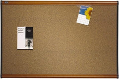Quartet - 36" Wide x 24" High Open Cork Bulletin Board - Brown - Eagle Tool & Supply