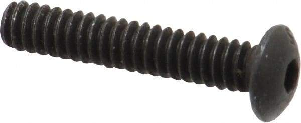 Value Collection - #6-32 UNC Hex Socket Drive, Button Screw - Alloy Steel, Black Oxide Finish, Fully Threaded, 3/4" Length Under Head - Eagle Tool & Supply