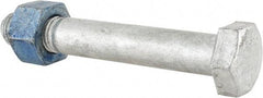 Value Collection - 1-1/8 - 7 Thread, 7-1/2" Length Under Head, Steel Hex Head Bolt - Hot Dipped Galvanized Coated, UNC Thread, ASTM A325 - Eagle Tool & Supply