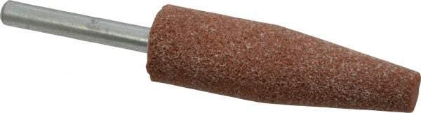 Norton - 3/4" Head Diam x 2-1/2" Thickness, A1, Cone End, Aluminum Oxide Mounted Point - Brown, Medium Grade, 60 Grit, 20,960 RPM - Eagle Tool & Supply