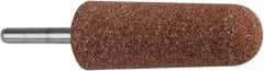 Norton - 1" Head Diam x 2-3/4" Thickness, A3, Tree End, Aluminum Oxide Mounted Point - Brown, Medium Grade, 60 Grit, 15,530 RPM - Eagle Tool & Supply