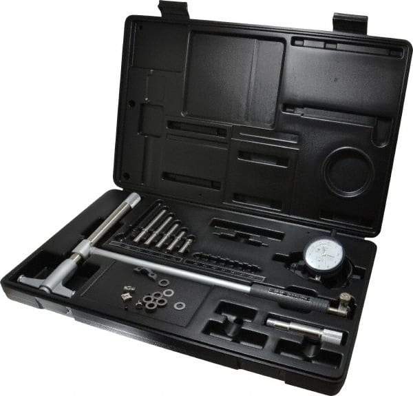 Mitutoyo - 5 Anvil, 10 to 16" Dial Bore Gage - 0.0001" Graduation, 9.8" Gage Depth, Accurate to 0.00008", Carbide Contact Point - Eagle Tool & Supply