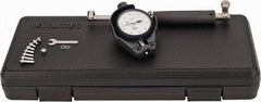 Mitutoyo - 9 Anvil, 0.7 to 1.4" Dial Bore Gage - 0.0001" Graduation, 4.1" Gage Depth, Accurate to 0.00008", Carbide Contact Point - Eagle Tool & Supply