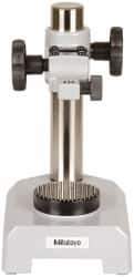 Mitutoyo - Hardened Steel, Rectangular Base, Stand - 205mm High, 168mm Base Length x 110mm Base Width x 45mm Base Height, Includes Holder - Eagle Tool & Supply