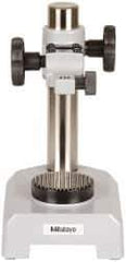 Mitutoyo - Hardened Steel, Rectangular Base, Stand - 205mm High, 168mm Base Length x 110mm Base Width x 45mm Base Height, Includes Holder - Eagle Tool & Supply