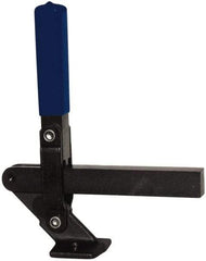 Gibraltar - 1,000 Lb Holding Capacity, Vertical Handle, Manual Hold Down Toggle Clamp - 177° Handle Movement, 180° Bar Opening, Solid Bar, Flanged Base, Electro-Plated Zinc, Carbon Steel - Eagle Tool & Supply