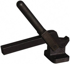 Gibraltar - 475 Lb Holding Capacity, Vertical Handle, Manual Hold Down Toggle Clamp - 80° Handle Movement, 80° Bar Opening, Solid Bar, Flanged Base, Electro-Plated Zinc, Carbon Steel - Eagle Tool & Supply