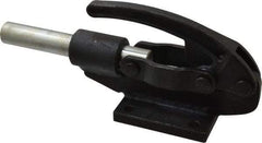Gibraltar - 16,000 Lb Load Capacity, Flanged Base, Carbon Steel, Standard Straight Line Action Clamp - 4 Mounting Holes, 0.41" Mounting Hole Diam, 0.99" Plunger Diam, Straight Handle - Eagle Tool & Supply