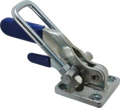 Gibraltar - 4,000 Lb Capacity, Horizontal, U Hook, Flanged Base, Carbon Steel Pull Action Latch Clamp - 3-1/2" Drawing Movement, 10.19" OAL, Threaded U Hook, Straight Handle - Eagle Tool & Supply