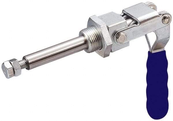 Gibraltar - 400 Lb Load Capacity, Mounting Plate Base, Stainless Steel, Standard Straight Line Action Clamp - 0.44" Plunger Diam, Straight Handle - Eagle Tool & Supply
