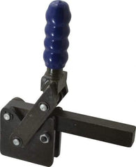 Gibraltar - 2,500 Lb Holding Capacity, Vertical Handle, Manual Hold Down Toggle Clamp - 129° Handle Movement, 199° Bar Opening, Solid Bar, Straight Base, Electro-Plated Zinc, Carbon Steel - Eagle Tool & Supply