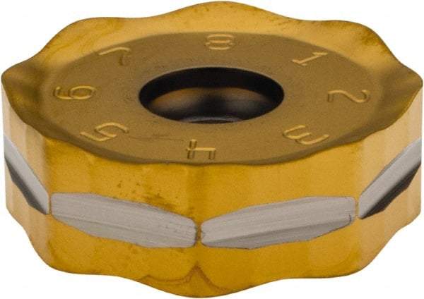 Seco - ONMU090520 M13 Grade F40M Carbide Milling Insert - TiAlN/TiN Finish, 0.228" Thick, 0.866" Inscribed Circle - Eagle Tool & Supply