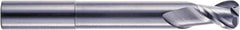 RobbJack - 3/8", 2 Flute, Single End, Solid Carbide, 0.03" Corner Radius End Mill - 4" OAL, 40° Helix, Right Hand Flute, 3/8" LOC, Right Hand Cut, 2-1/8" Extended Reach - Eagle Tool & Supply