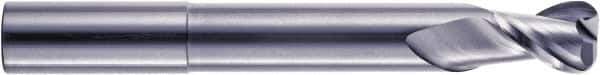 RobbJack - 3/8", 2 Flute, Single End, Solid Carbide, 0.06" Corner Radius End Mill - 4" OAL, 40° Helix, Right Hand Flute, 3/8" LOC, Right Hand Cut, 1" Extended Reach - Eagle Tool & Supply