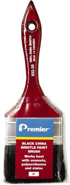 Premier Paint Roller - 3" Flat China Bristle General Purpose Paint Brush - 2-1/4" Bristle Length, 6-1/4" Wood Beavertail Handle - Eagle Tool & Supply