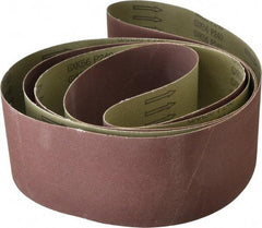 Tru-Maxx - 4" Wide x 132" OAL, 220 Grit, Aluminum Oxide Abrasive Belt - Aluminum Oxide, Very Fine, Coated, X Weighted Cloth Backing - Eagle Tool & Supply
