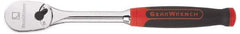 GearWrench - 1/4" Drive Pear Head Ratchet - Chrome Finish, 9" OAL, 60 Gear Teeth, Cushion Grip Handle, Flat Sealed Head - Eagle Tool & Supply