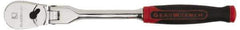 GearWrench - 1/4" Drive Pear Head Ratchet - Chrome Finish, 10-1/2" OAL, 72 Gear Teeth, Cushion Grip Handle, Flex Head - Eagle Tool & Supply