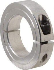 Climax Metal Products - 1-3/8" Bore, Aluminum, One Piece Clamping Shaft Collar - 2-1/4" Outside Diam, 9/16" Wide - Eagle Tool & Supply