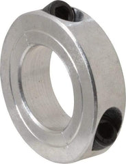 Climax Metal Products - 1-1/16" Bore, Aluminum, Two Piece Two Piece Split Shaft Collar - 1-7/8" Outside Diam, 1/2" Wide - Eagle Tool & Supply