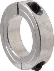 Climax Metal Products - 1-3/8" Bore, Aluminum, Two Piece Two Piece Split Shaft Collar - 2-1/4" Outside Diam, 9/16" Wide - Eagle Tool & Supply