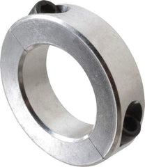 Climax Metal Products - 1-11/16" Bore, Aluminum, Two Piece Two Piece Split Shaft Collar - 2-3/4" Outside Diam, 11/16" Wide - Eagle Tool & Supply