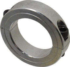 Climax Metal Products - 1-7/8" Bore, Aluminum, Two Piece Two Piece Split Shaft Collar - 2-7/8" Outside Diam, 11/16" Wide - Eagle Tool & Supply