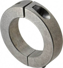 Climax Metal Products - 2-1/16" Bore, Aluminum, Two Piece Two Piece Split Shaft Collar - 3-1/4" Outside Diam, 3/4" Wide - Eagle Tool & Supply
