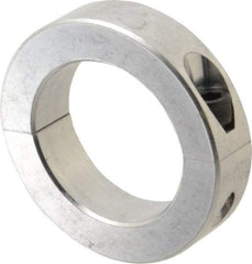 Climax Metal Products - 2-1/2" Bore, Aluminum, Two Piece Two Piece Split Shaft Collar - 3-3/4" Outside Diam, 7/8" Wide - Eagle Tool & Supply