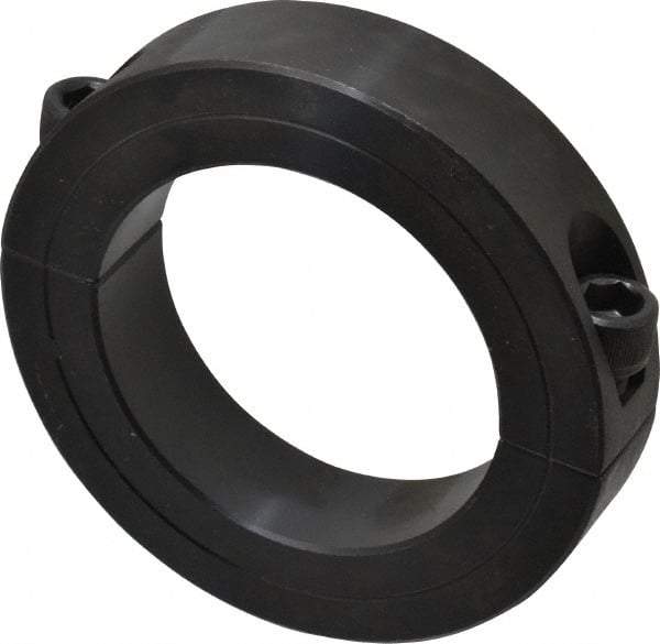 Climax Metal Products - 2-9/16" Bore, Steel, Two Piece Two Piece Split Shaft Collar - 3-7/8" Outside Diam, 7/8" Wide - Eagle Tool & Supply