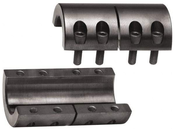 Climax Metal Products - 1" Inside x 1-3/4" Outside Diam, Two Piece Rigid Coupling without Keyway - 3" Long - Eagle Tool & Supply