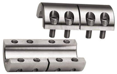 Climax Metal Products - 1" Inside x 1-3/4" Outside Diam, Two Piece Rigid Coupling without Keyway - 3" Long - Eagle Tool & Supply