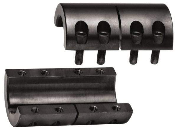Climax Metal Products - 3/8" Inside x 7/8" Outside Diam, Two Piece Rigid Coupling with Keyway - 1-3/8" Long x 3/32" Keyway Width x 3/64" Keyway Depth - Eagle Tool & Supply