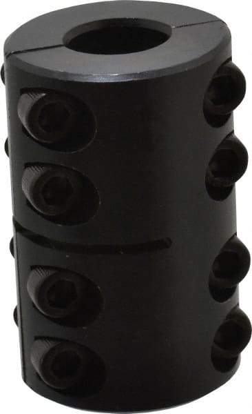 Climax Metal Products - 1/2" Inside x 1-1/8" Outside Diam, Two Piece Rigid Coupling without Keyway - 1-3/4" Long - Eagle Tool & Supply